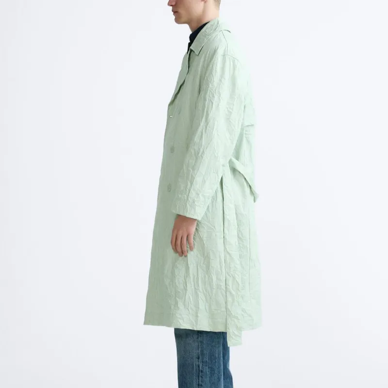 ZARA Trench Coat Men's Lake Green-2
