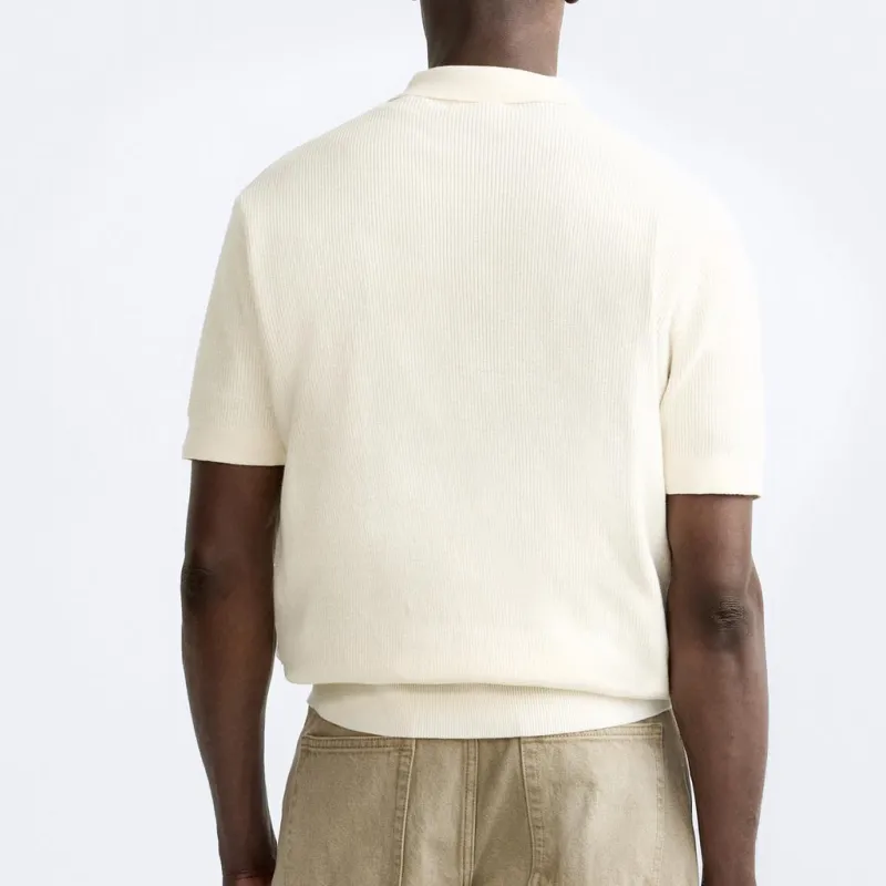 ZARA Polo Shirts Men White-2