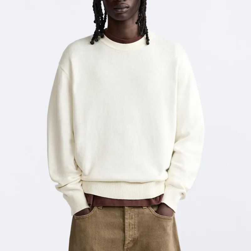 ZARA Sweaters Men White-2