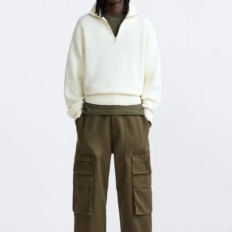ZARA Sweaters Men White-1