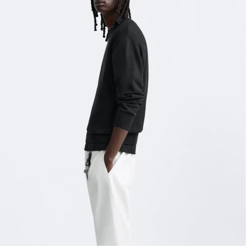 ZARA Sweaters Men Black-4