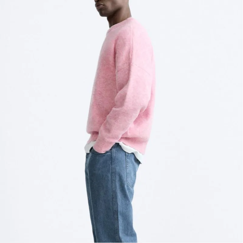 ZARA Sweaters Men Pink-4