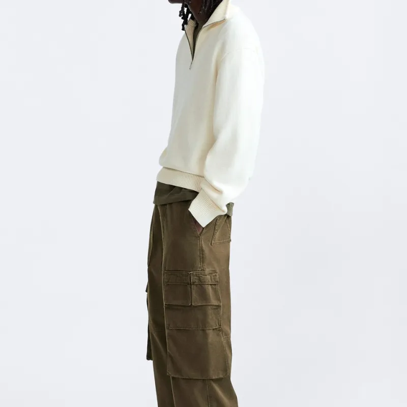 ZARA Sweaters Men White-3