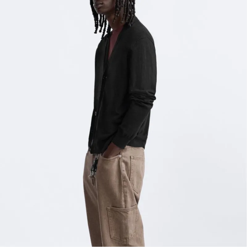 ZARA Sweaters Men Black-4