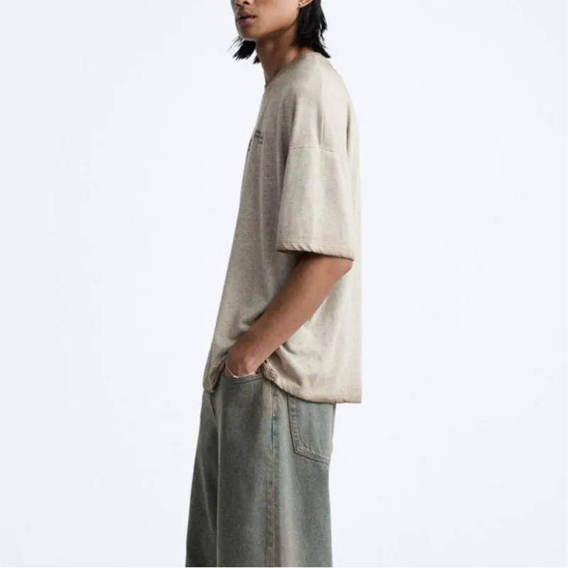 ZARA T-Shirts Men Light Brown-4