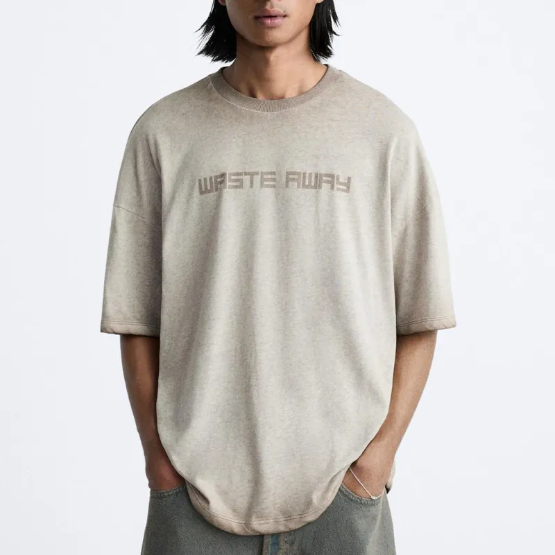 ZARA T-Shirts Men Light Brown-2