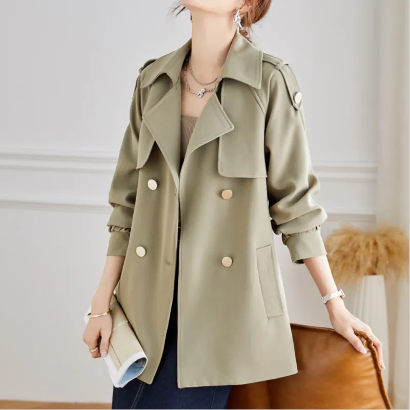 TERRE BLEUE Trench Coat Women's Khaki-6