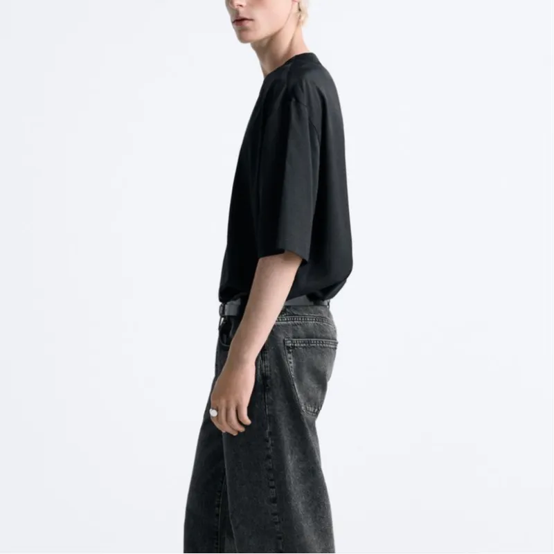 ZARA T Shirts Men Black-4