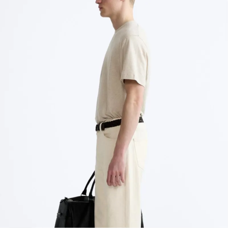 ZARA T Shirts Men Beige-4
