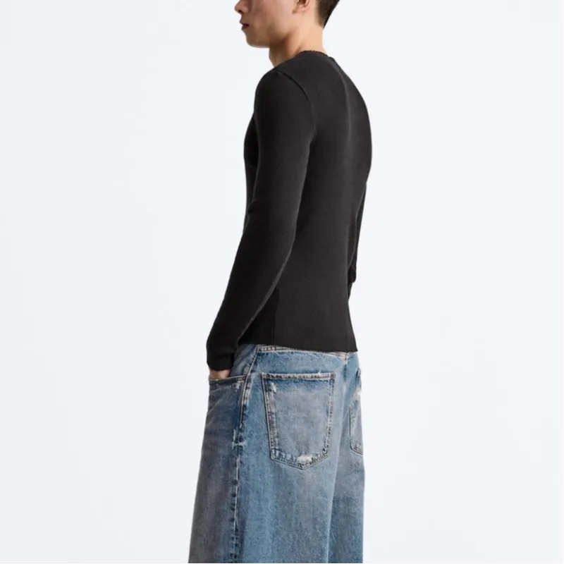 ZARA T-Shirts Men Black-4