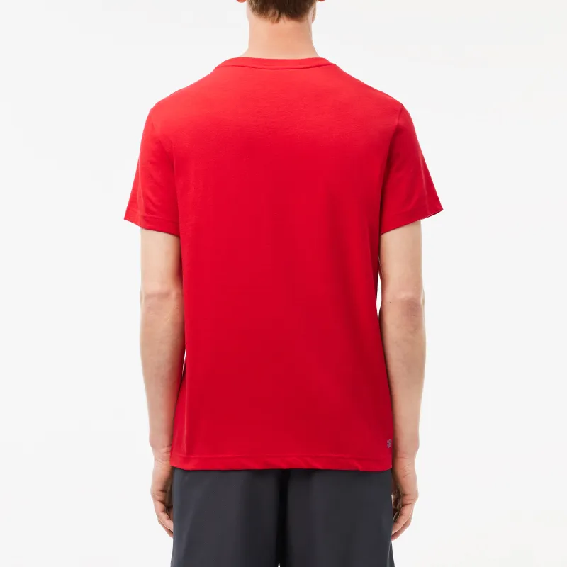 LACOSTE T Shirts Men Red/Navy Blue-2