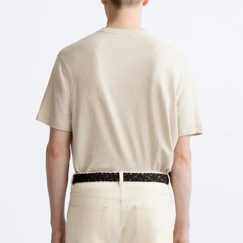 ZARA T Shirts Men Beige-3