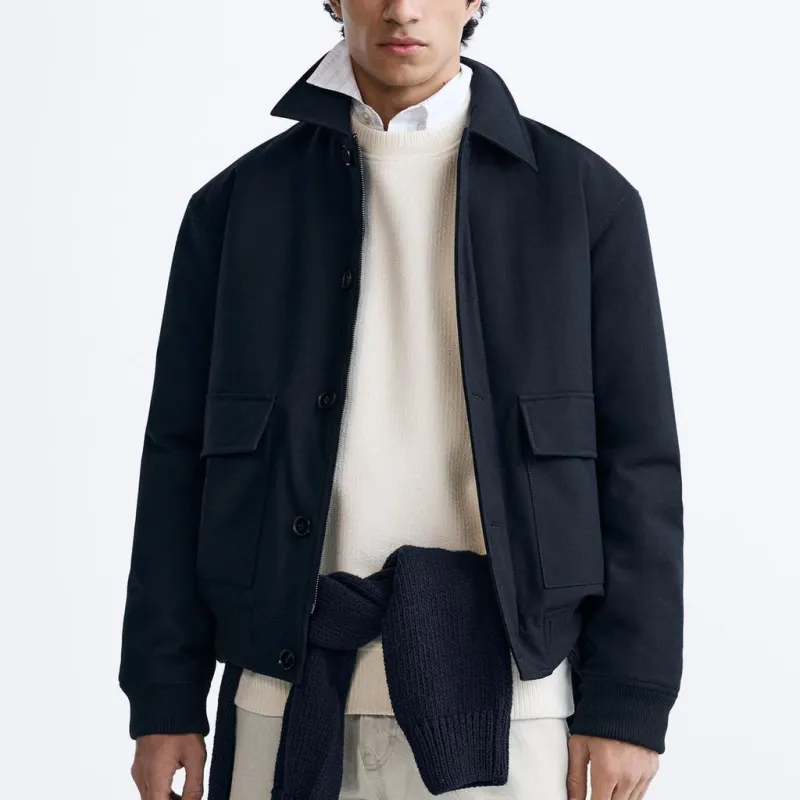 ZARA Jackets Men Blue-2