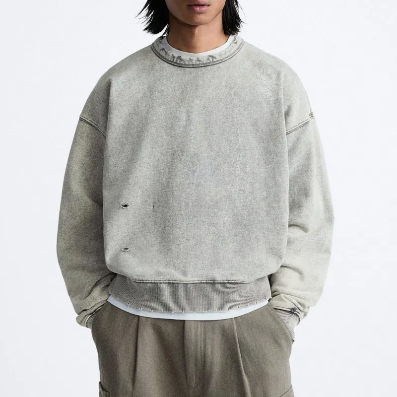 ZARA Sweatshirts Men Gray-2
