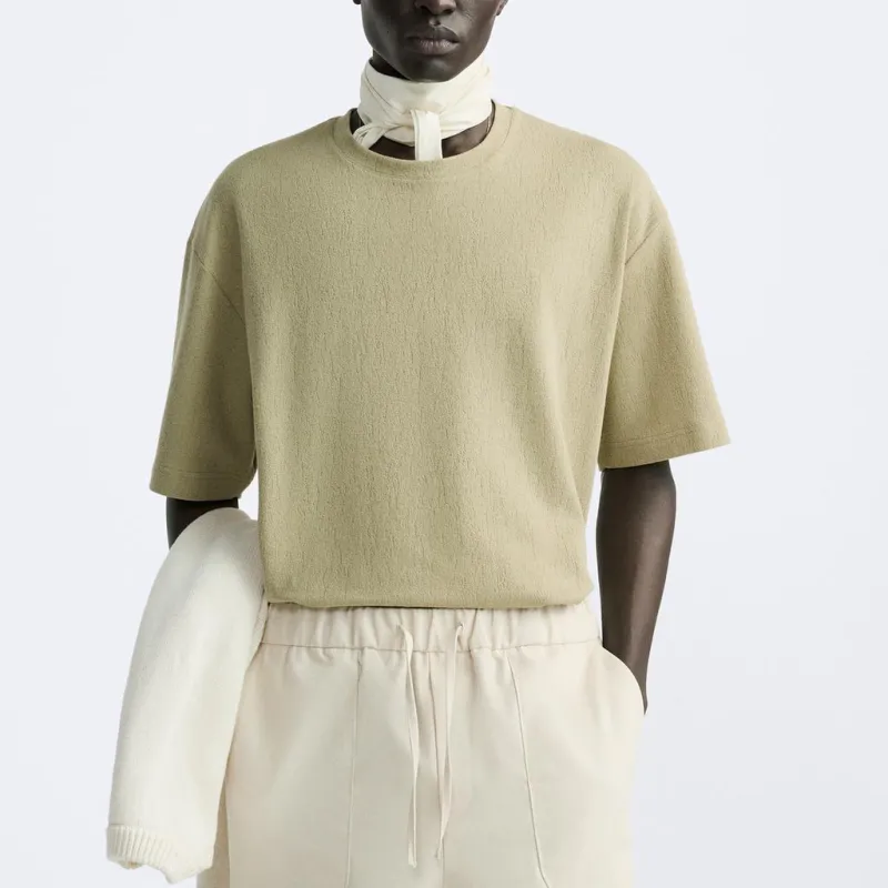 ZARA T-Shirts Men Sage Green-2