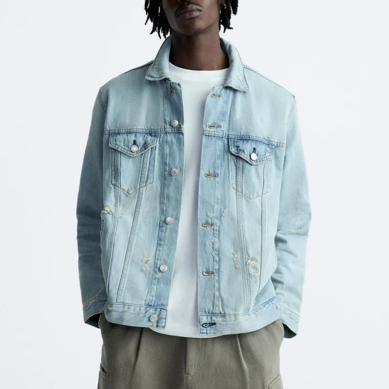 ZARA Denim Jacket Men's Light Blue-2
