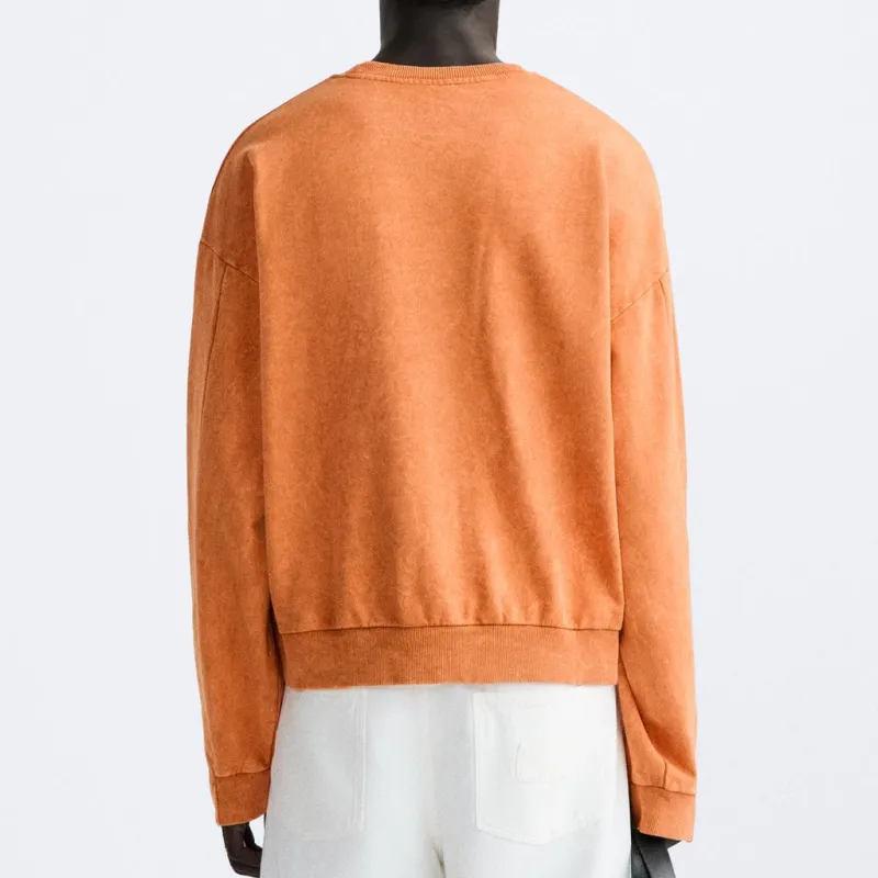 ZARA Sweatshirt Men's Light Orange Color-3