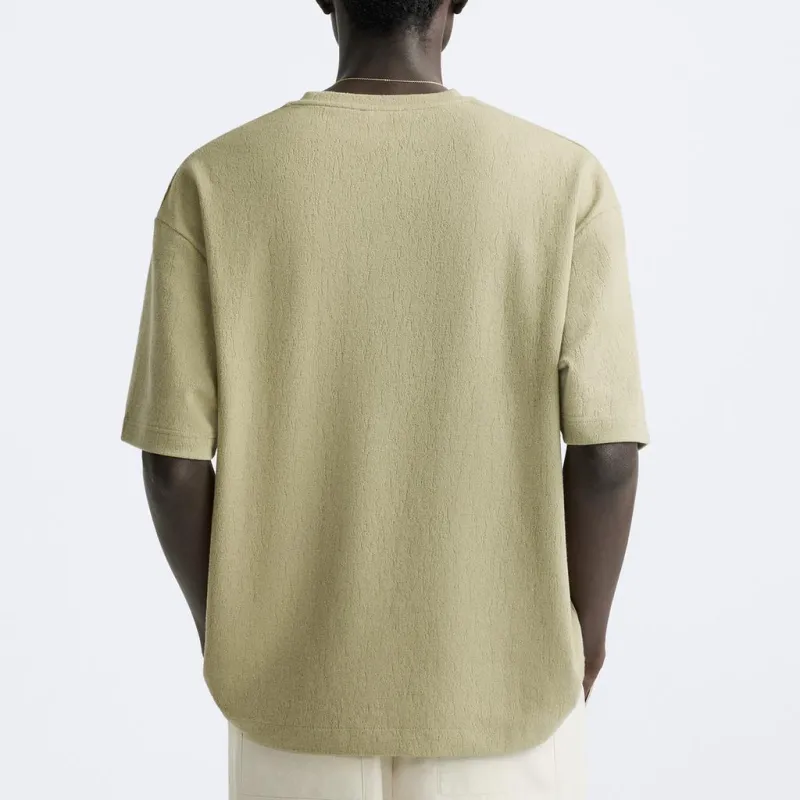 ZARA T-Shirts Men Sage Green-3