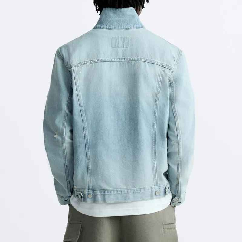 ZARA Denim Jacket Men's Light Blue-3
