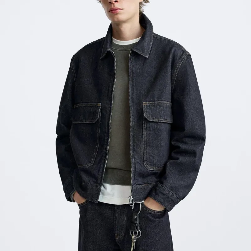 ZARA Denim Jackets Men Blue-2