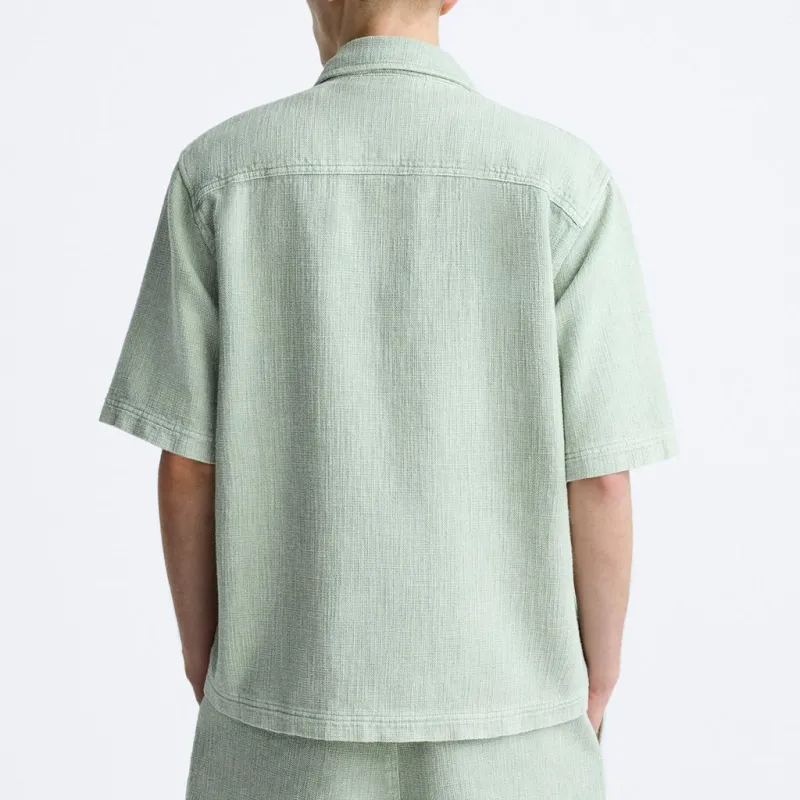ZARA Shirts Men Light Green-4