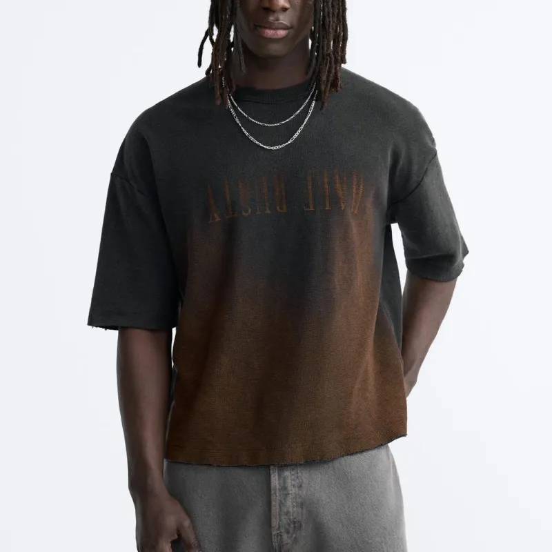 ZARA T Shirts Men Black-2