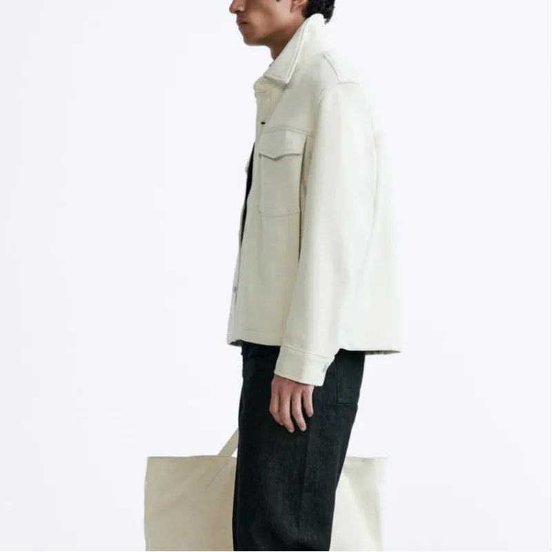 ZARA Jackets Men White-4