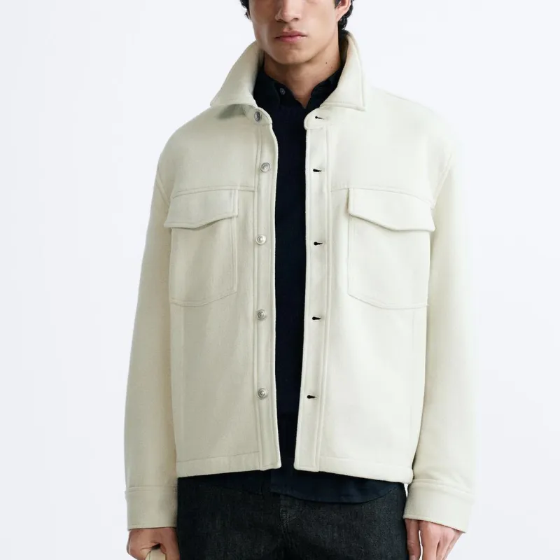 ZARA Jackets Men White-2