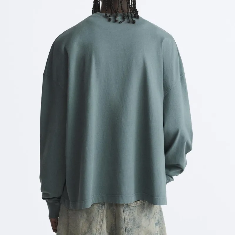 ZARA T-Shirts Men Blue Gray-3