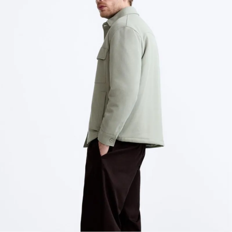 ZARA Jackets Coats Men's Medium Green-4