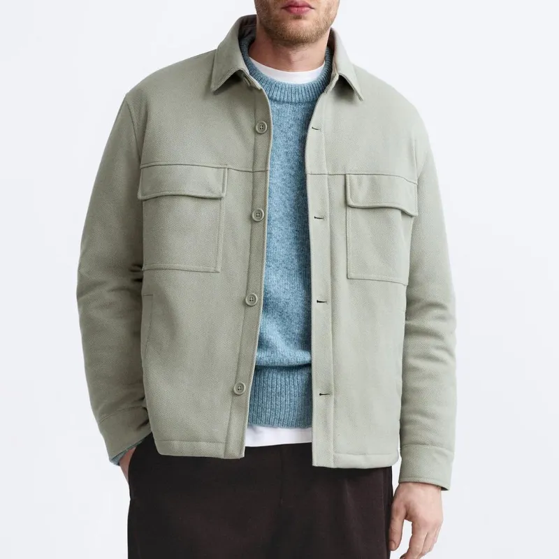 ZARA Jackets Coats Men's Medium Green-2