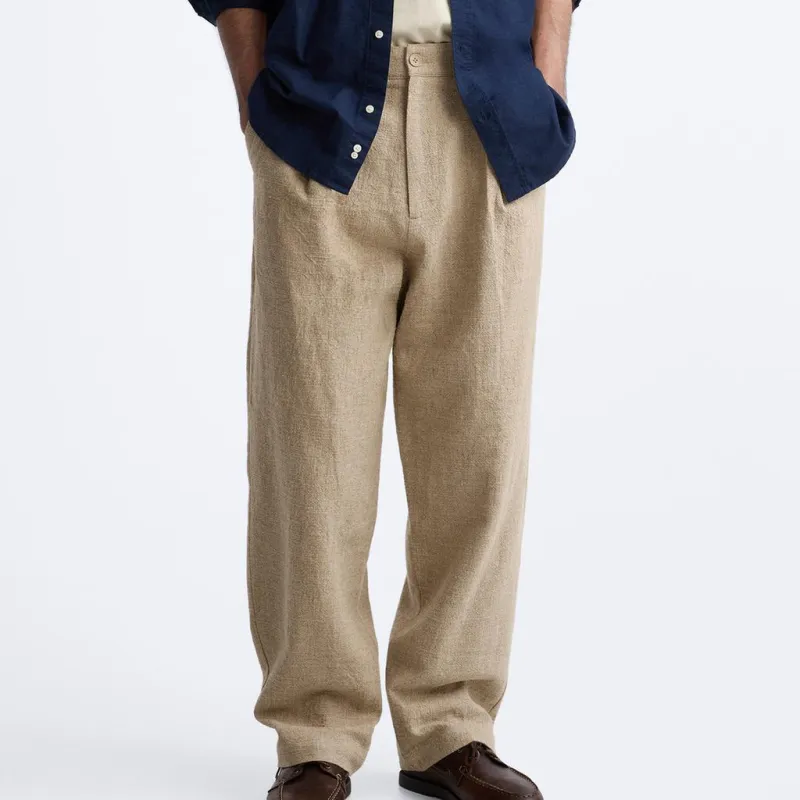 ZARA Casual Pants Men Yellow-2