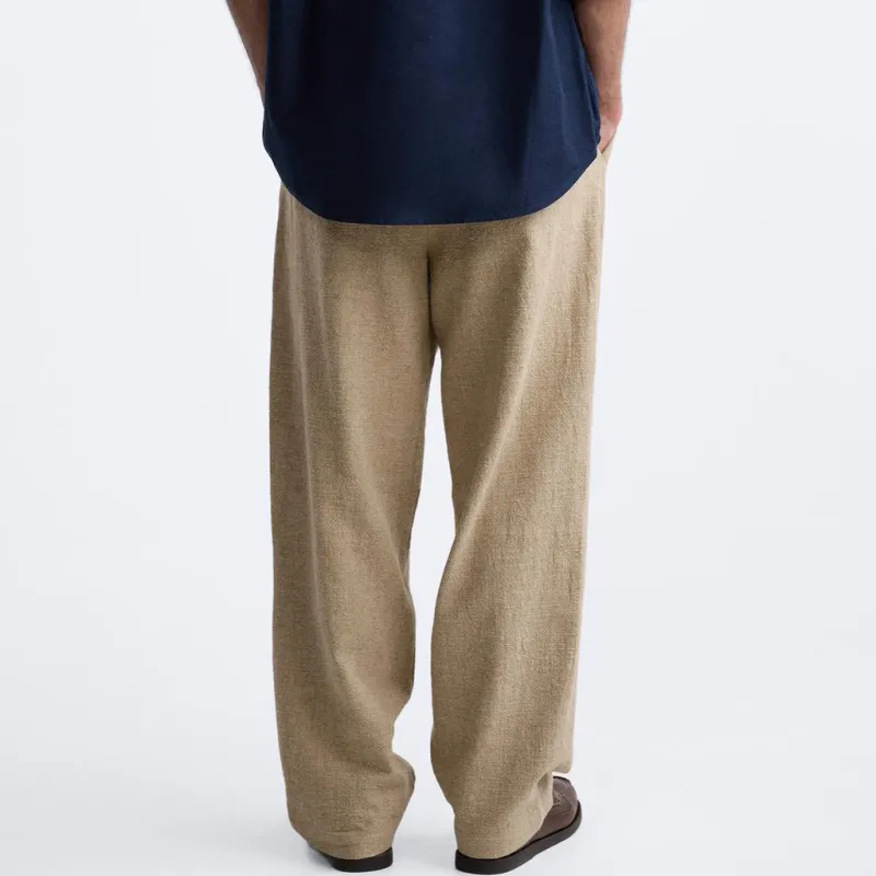 ZARA Casual Pants Men Yellow-3