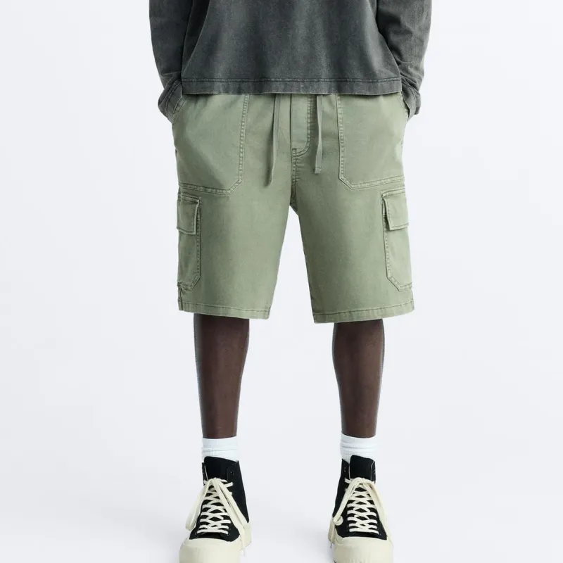 ZARA Casual Shorts Men Khaki-2