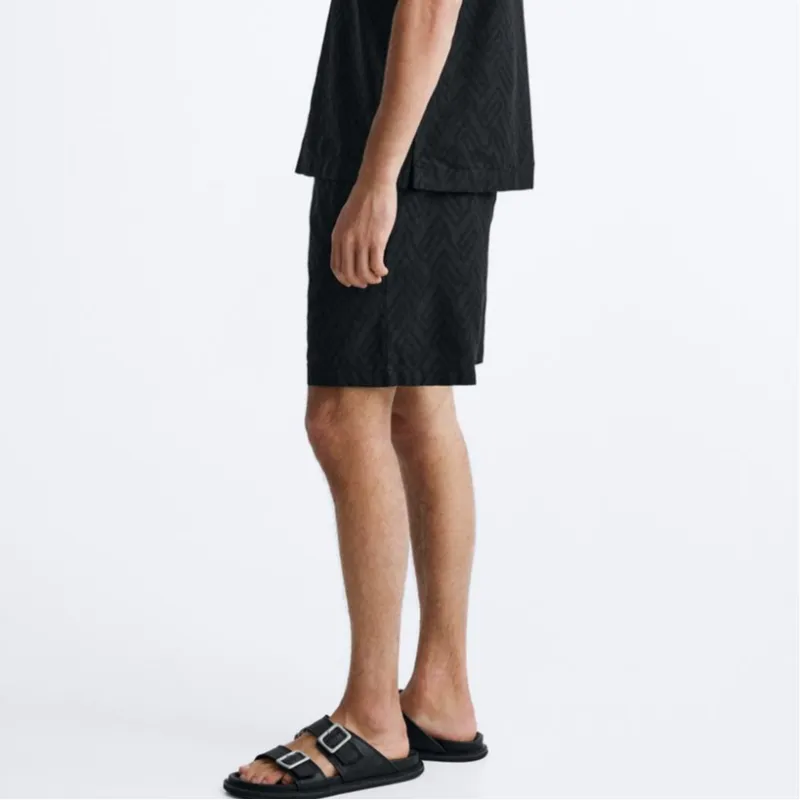 ZARA Casual Shorts Men Black-4