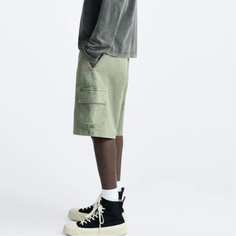 ZARA Casual Shorts Men Khaki-4