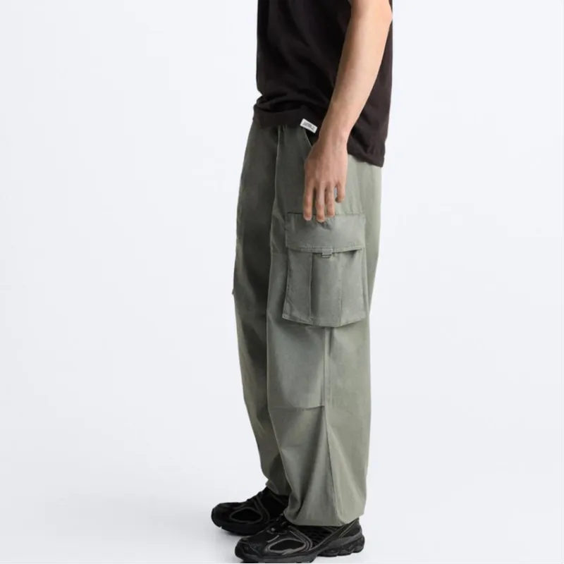 ZARA Casual Pants Men's Khaki Green-4