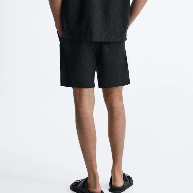 ZARA Casual Shorts Men Black-3