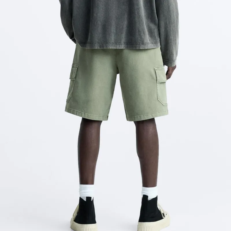 ZARA Casual Shorts Men Khaki-3