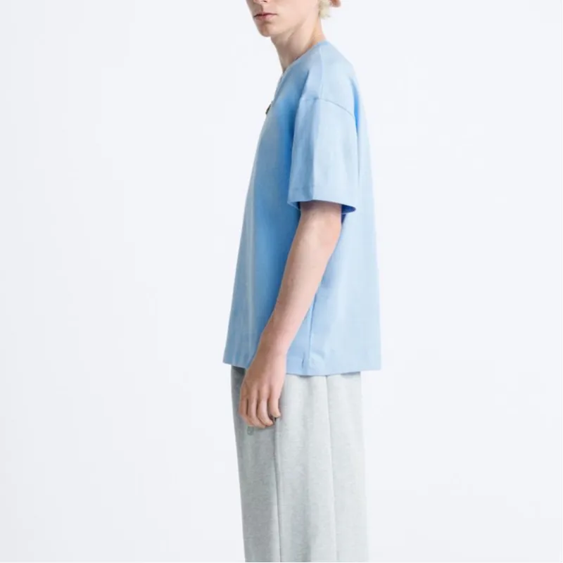 ZARA T-Shirts Men Light Blue-4