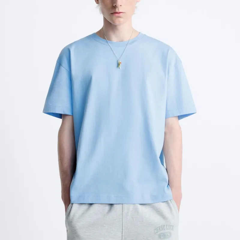 ZARA T-Shirts Men Light Blue-2