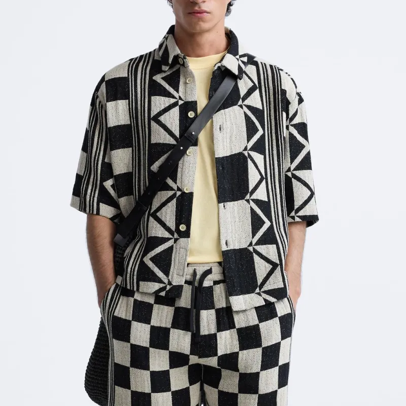 ZARA Shirts Men Black/White-2