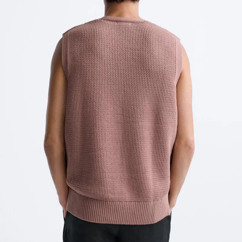 ZARA Tank Top Men's Light Peach Pink-3