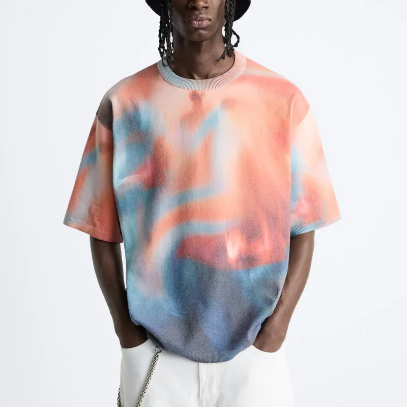 ZARA T-Shirts Men Orange-2