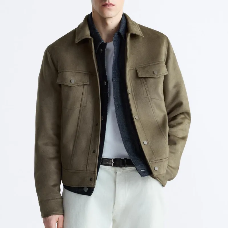 ZARA Jackets Coats Men's Dark Beige-2