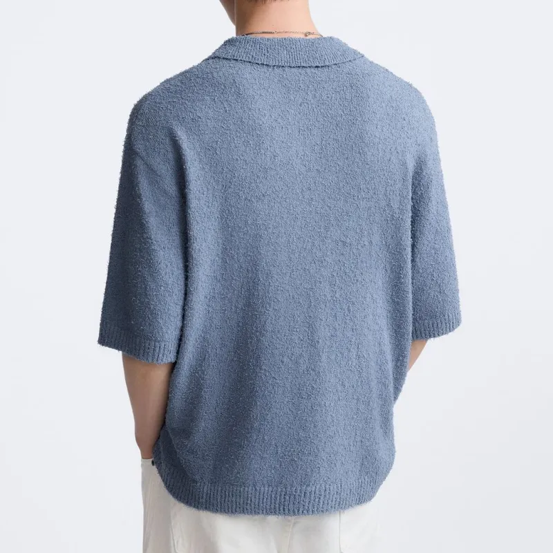ZARA Polo Shirts Men Sky Blue-3