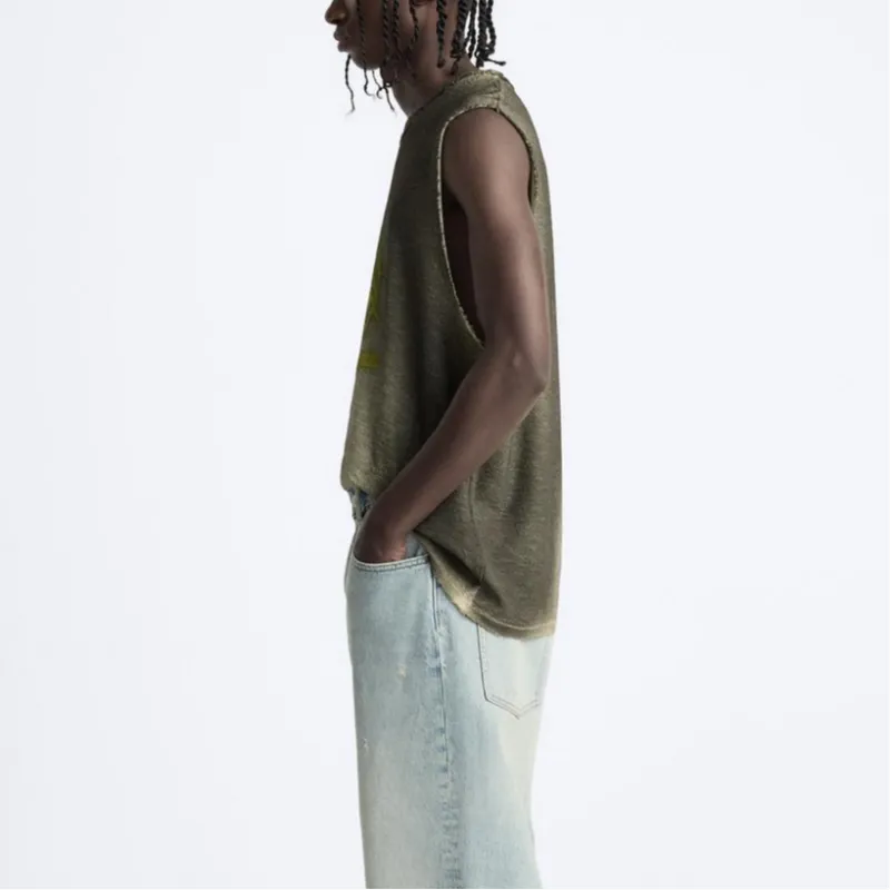 ZARA T Shirts Men Yellow-4