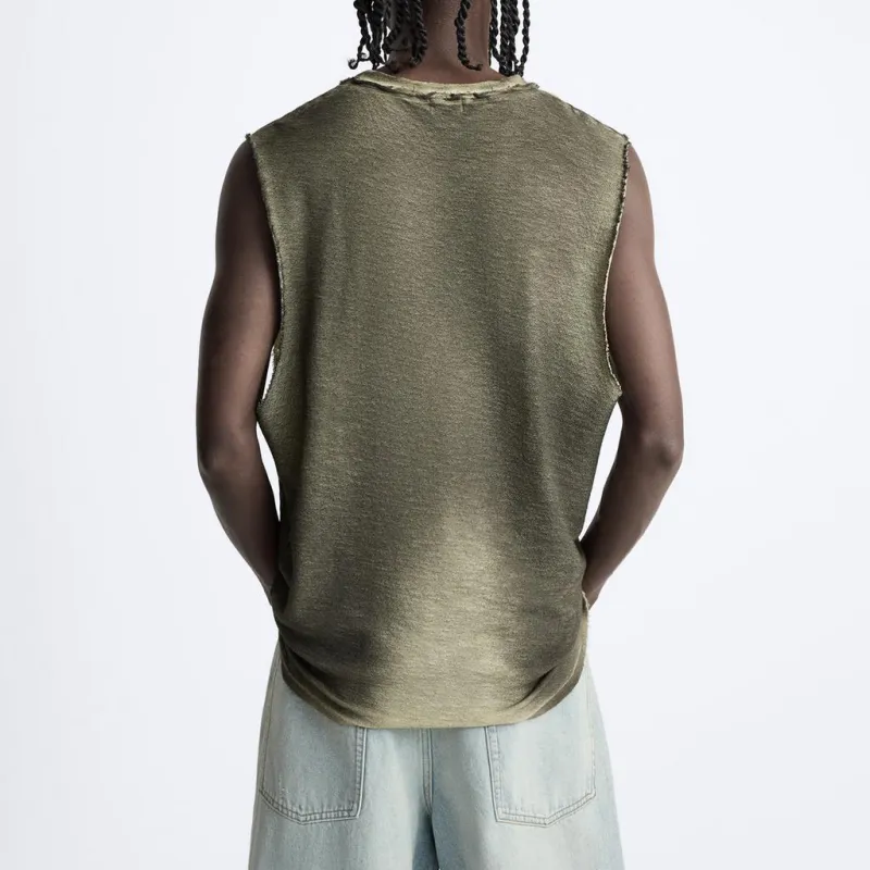 ZARA T Shirts Men Yellow-3