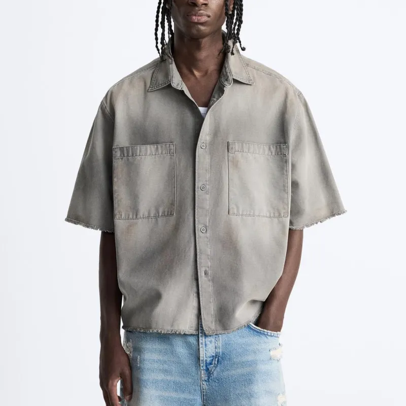 ZARA Shirts Men Dark Gray-2