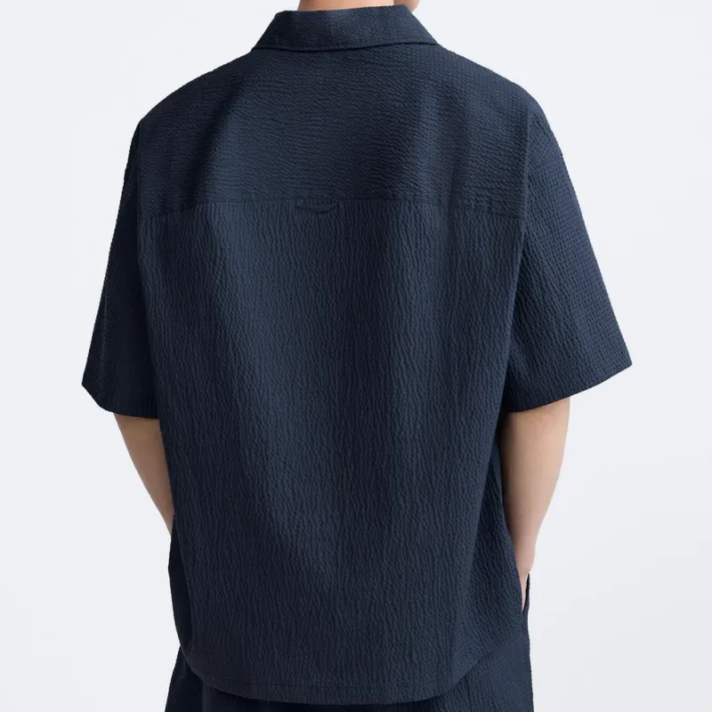 ZARA Polo Shirts Men Sea Blue-3